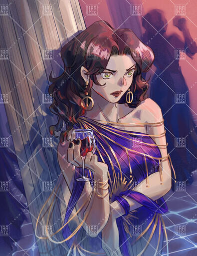 Example 3 - half body chara + complex bg (not offered anymore)