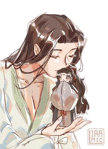 Example 2 - half body chara + chibi